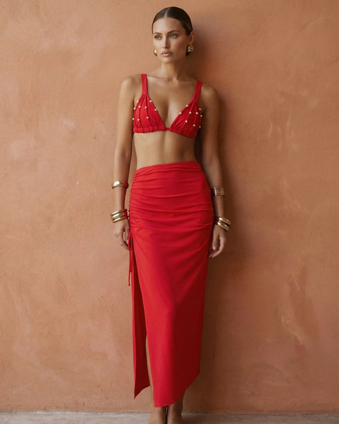 Garnet Glow Bikini Set - Red