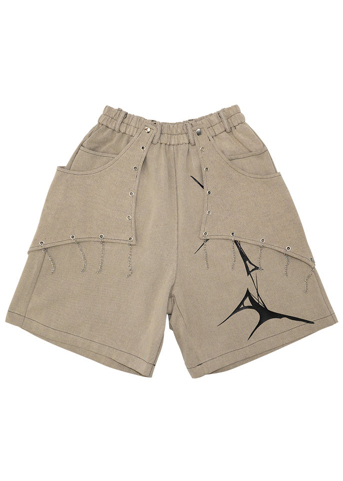 Gedraji Cryptid Corpse Beige Cargo Shorts