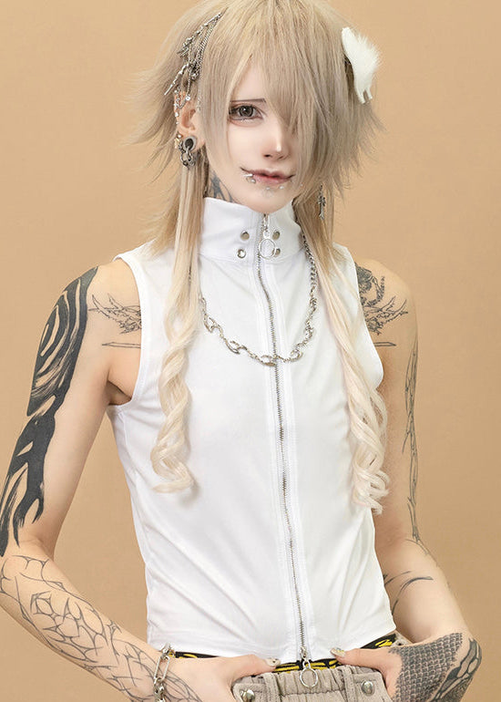 Gedraji Cryptid Corpse White Sleeveless Vest Top