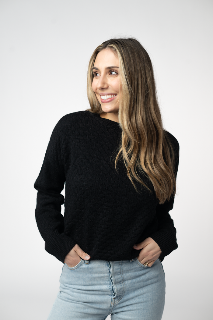 Gianna Pullover Sweater - Black