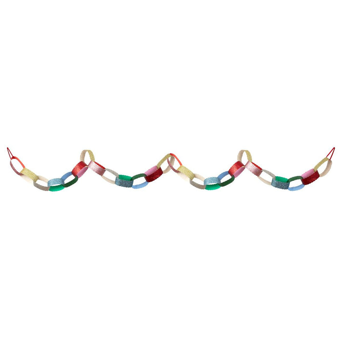 Colorful paper chain on a white background