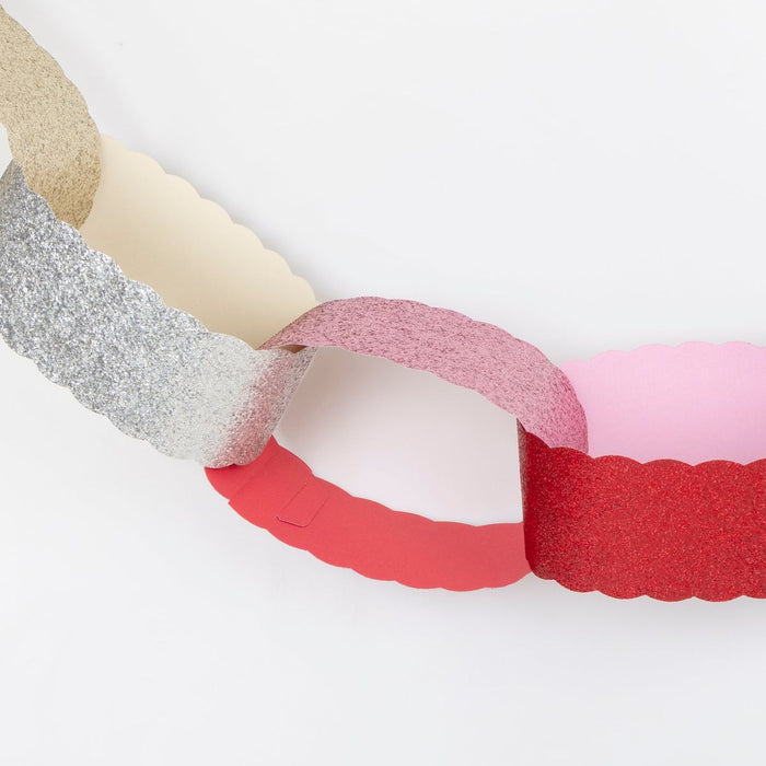 Colorful paper chain on a white background