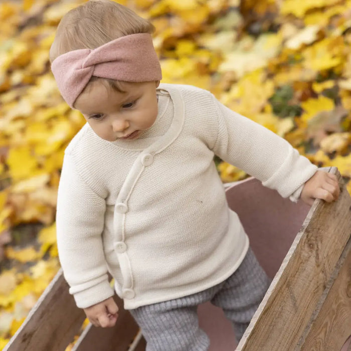 Gilet bébé en laine mérinos Disana - Soft pink