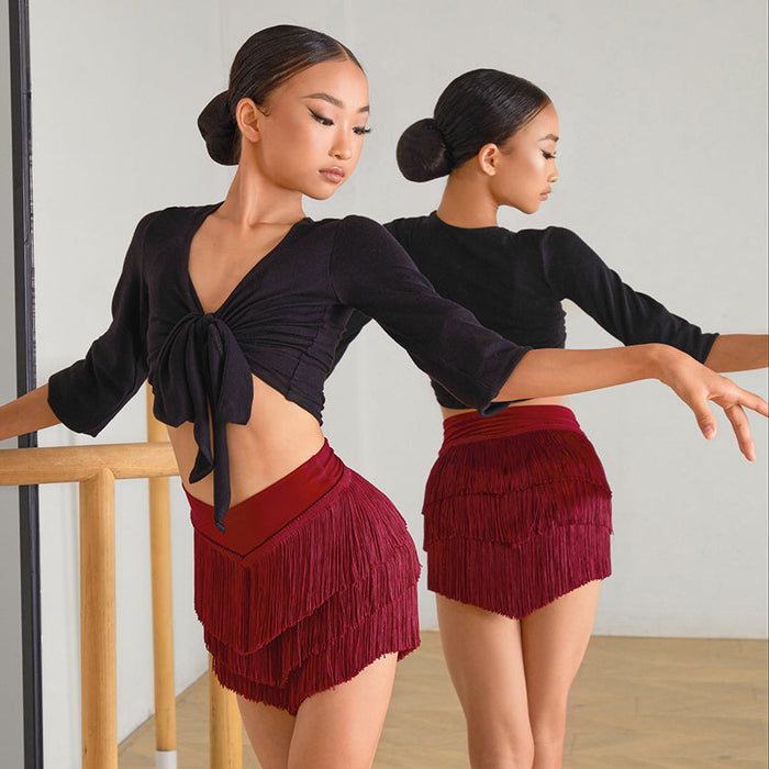 Girls Black Dance Practice Top Dancewear