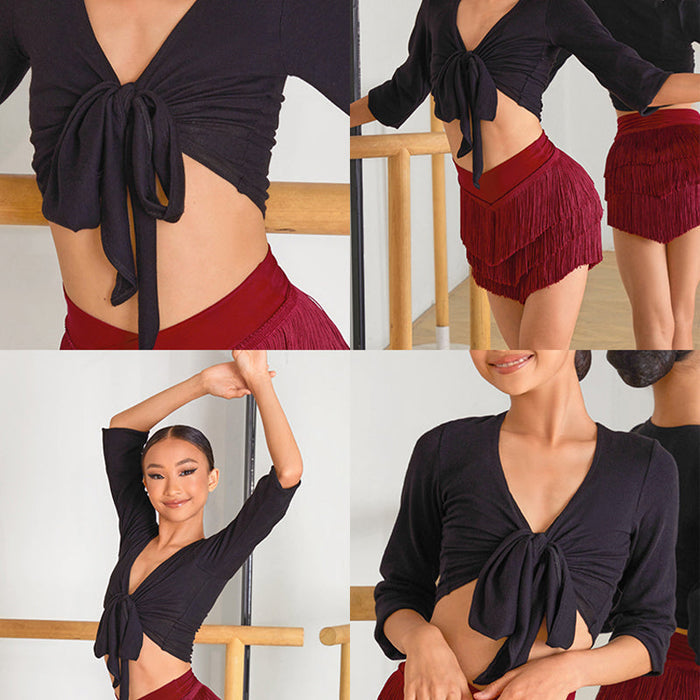Girls Black Dance Practice Top Dancewear