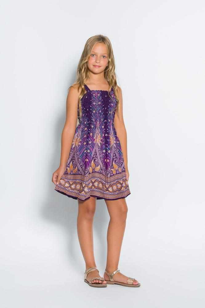 Girls Elastic Boho Dress - Lannaclothesdesign Shop