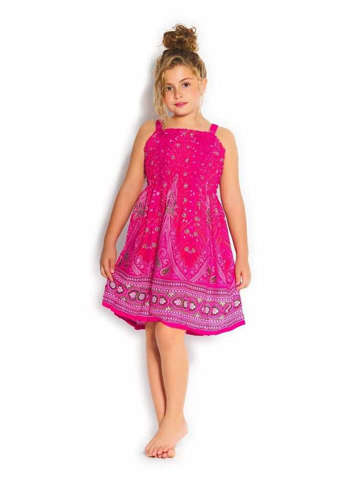 Girls Elastic Boho Dress