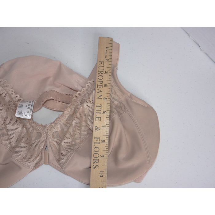 Glamorise Wonderwire Front Close Racerback Bra Nude Beige Lace 48B 12462