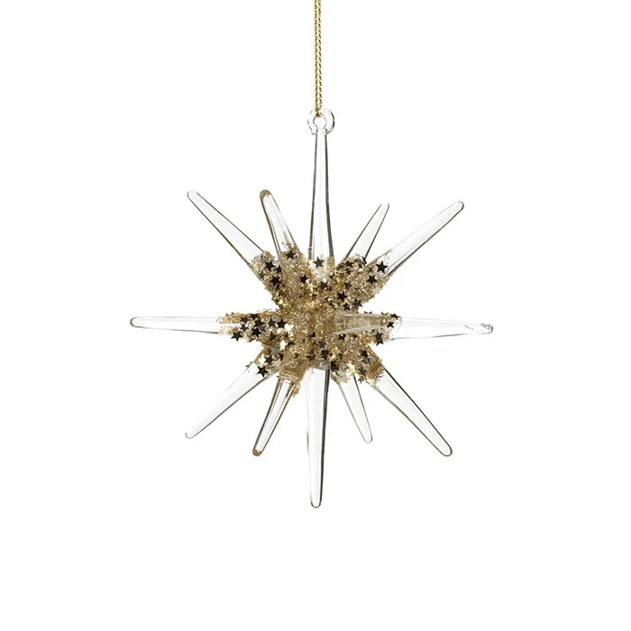 GLASS 3 D SNOWFLAKE- SMALL