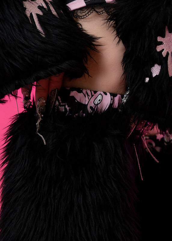 Gloomy Bear x Sophie Powers Cake Black Faux Fur Leg Warmer
