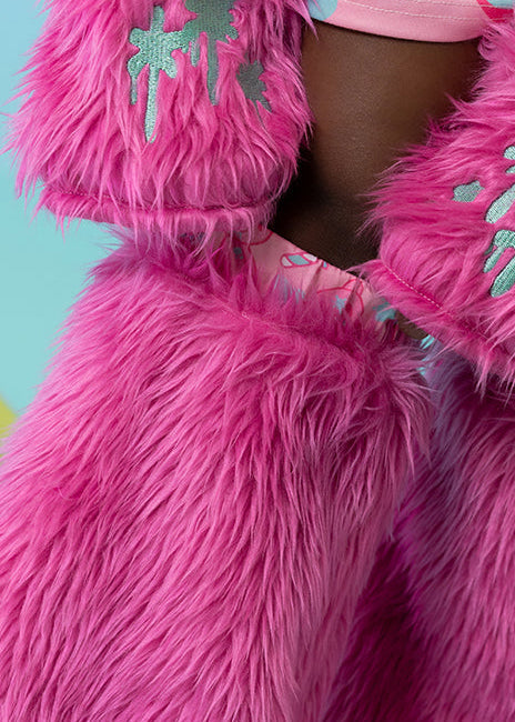 ACDC Rag Gloomy Bear x Sophie Powers Candy Pink Faux Fur Leg Warmer — detail shot 2