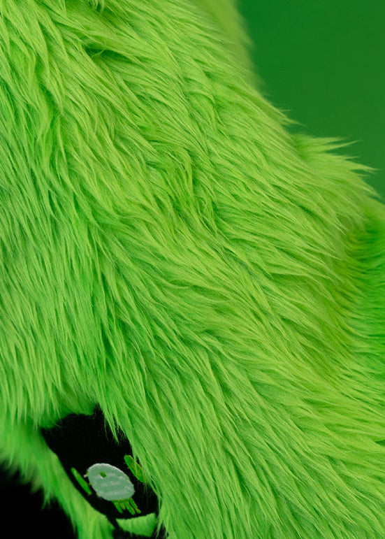ACDC Rag Gloomy Bear x Sophie Powers Jelly Green Faux Fur Leg Warmer — detail shot 3