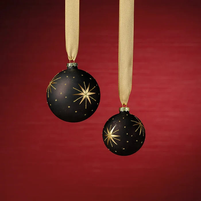 GOLD AND BLACK STAR DESING ORNAMENT 3"