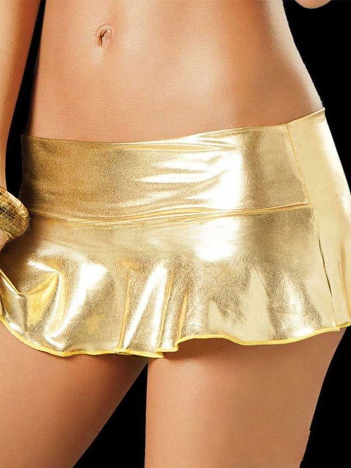 Gold Reflective Miniskirt