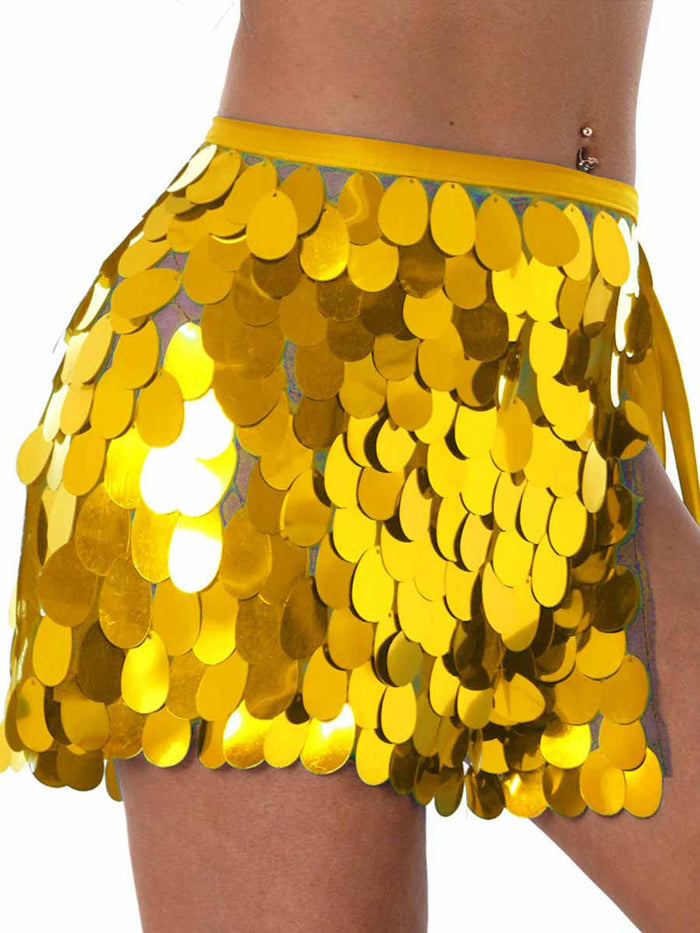 Gold Sequin Mini Skirt