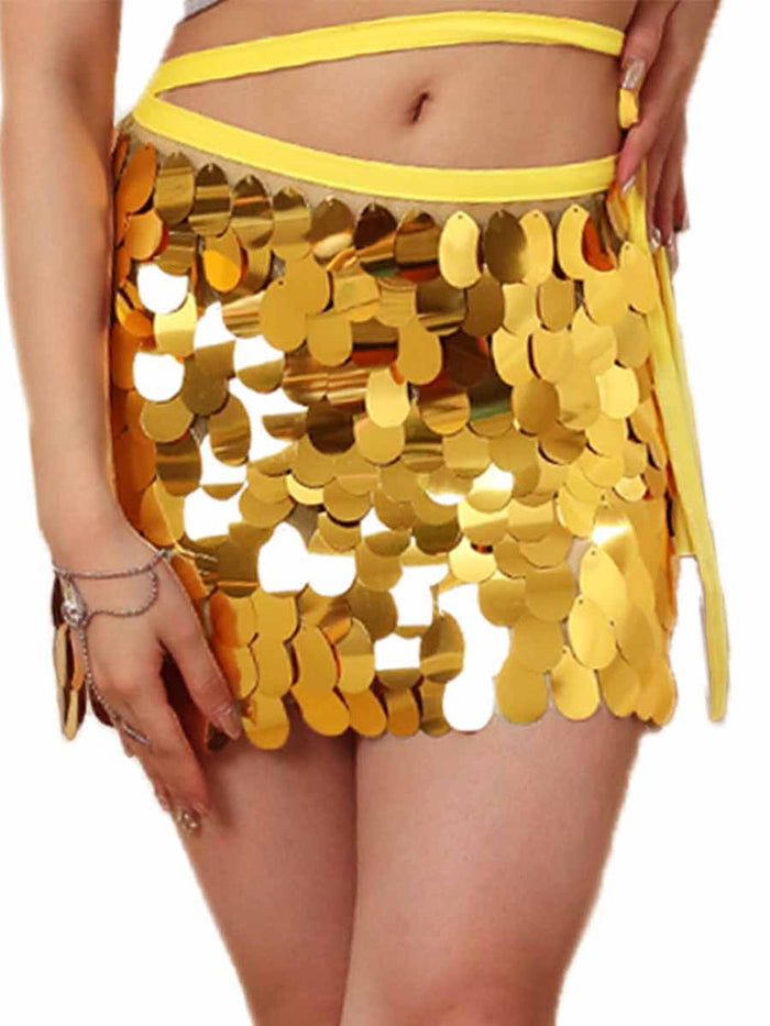 Gold Sequin Mini Skirt