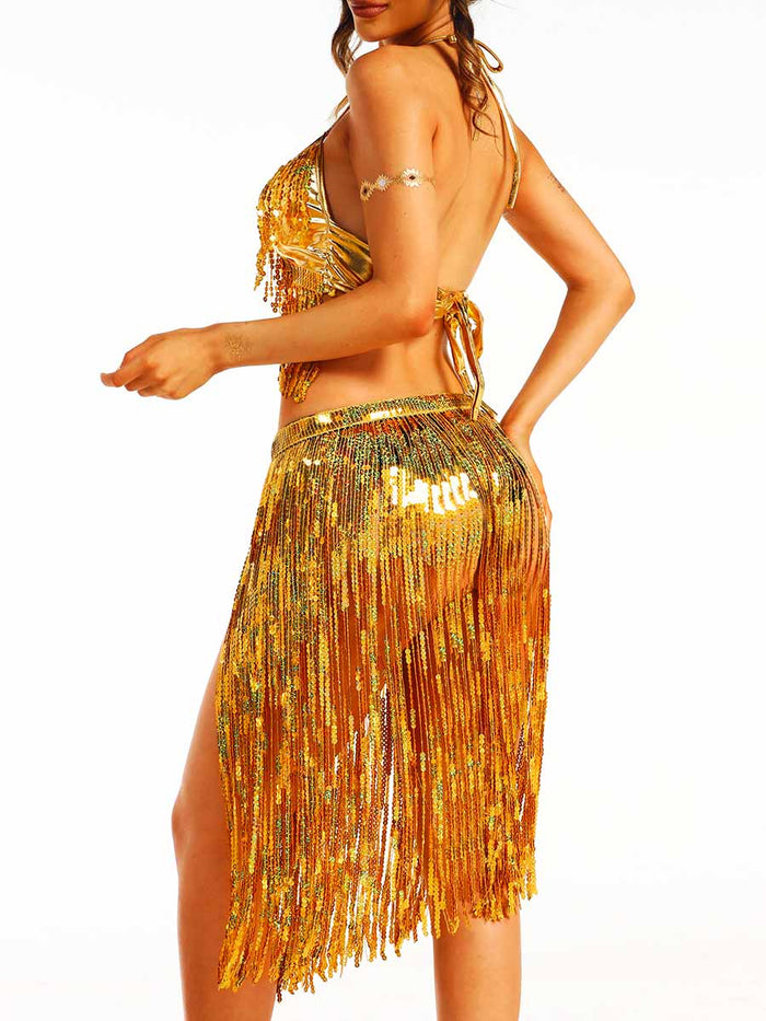Gold Sequin Tassel Party Set