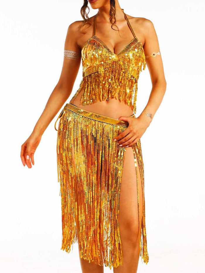 Gold Sequin Tassel Party Set