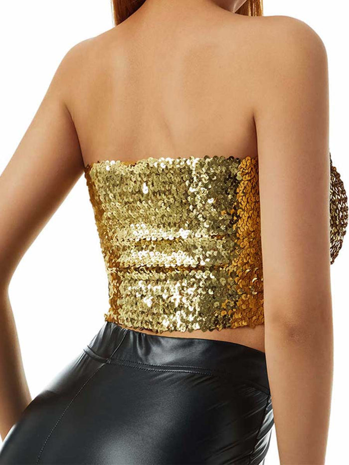 Gold Sequin Tube Top