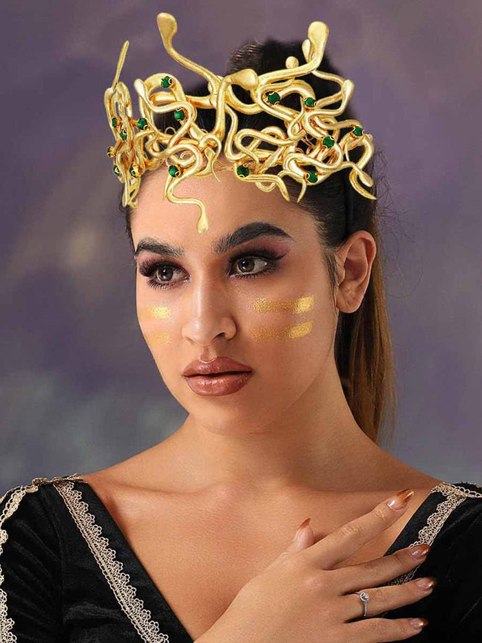 Gold Snake Hair Accessories for Holiday Parties
