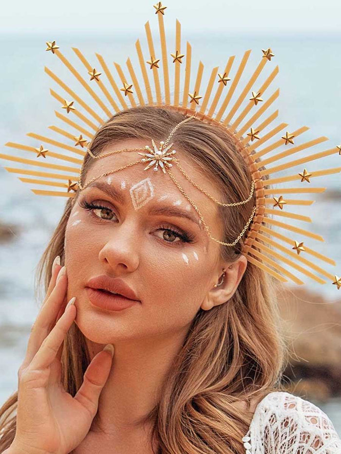 Gold Star Goddess Crown