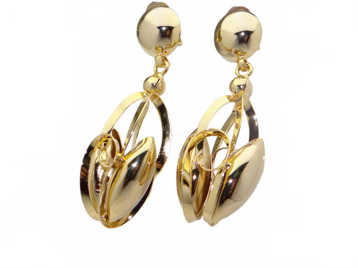 Gold Tone Modern Clip On Earrings1