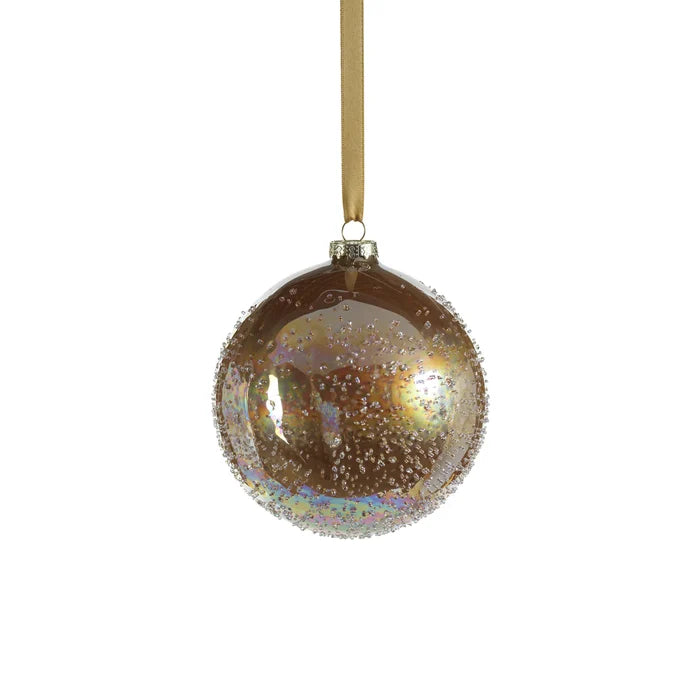 GOLDEN SUGAR BEAD LUSTER GLASS 4.75"