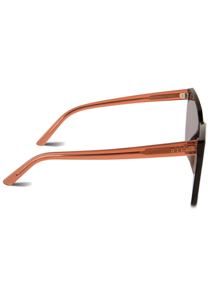 DIFF Eyewear Goldie Sunglasses in brown sugar bronze mirror — side view