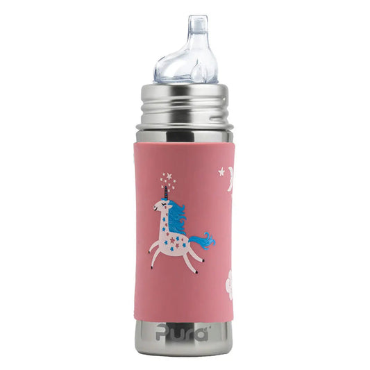 Gourde à bec Inox 325ml Pura - Licorne
