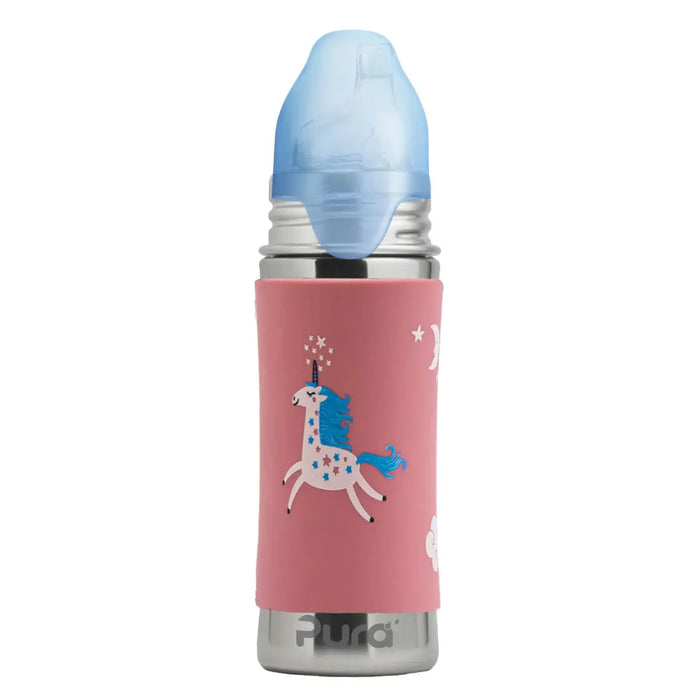 Gourde à bec Inox 325ml Pura - Licorne - Lilinappy