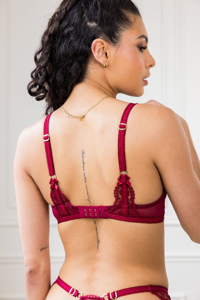 LILUNDERWEAR Grace Balconnet Bourgogne - balconnet vue ensemble