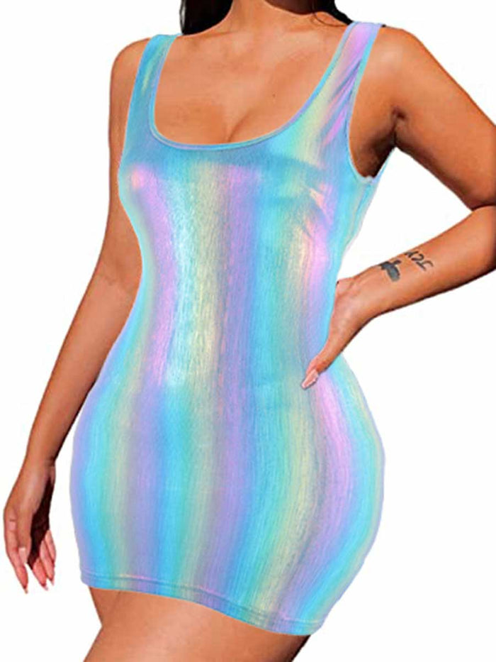 Gradient Reflective Slim Dress