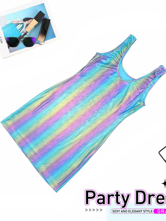Gradient Reflective Slim Dress