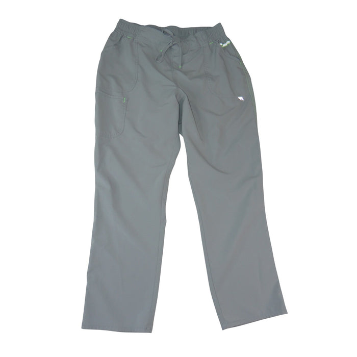 Gray Scrub Pants Elastic Drawstring Waist Cargo Pockets Medical Uniform0