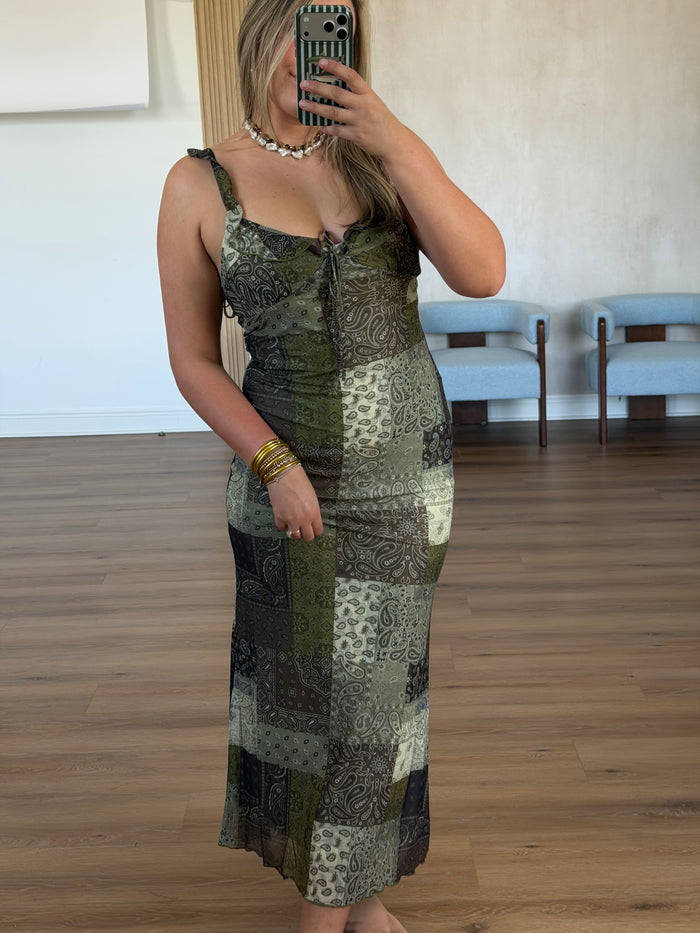 Green Paisley Dress
