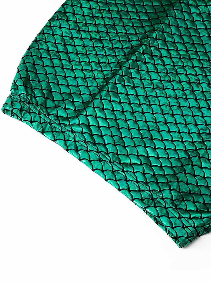 Green Reflective Mermaid Maxi Skirt