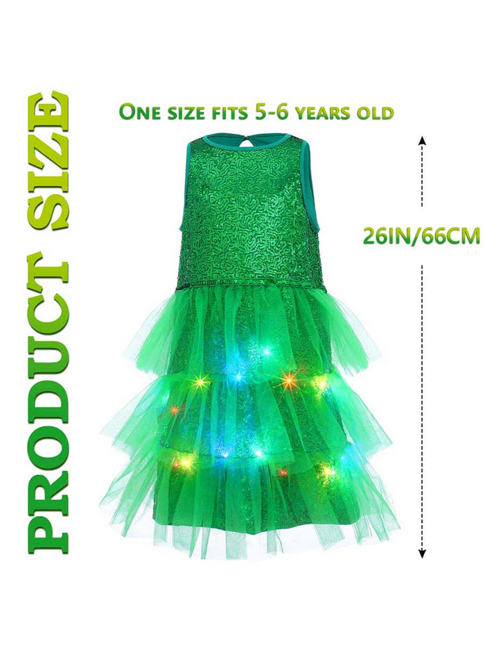 Green Sequin Children's Dress Perfect for Christmas