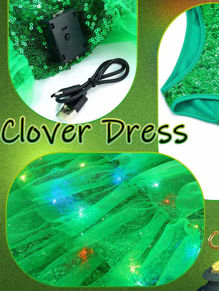 Green Sequin Children's Dress Perfect for Christmas