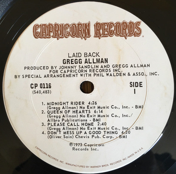 Gregg Allman - Laid Back (LP) [US] 1st