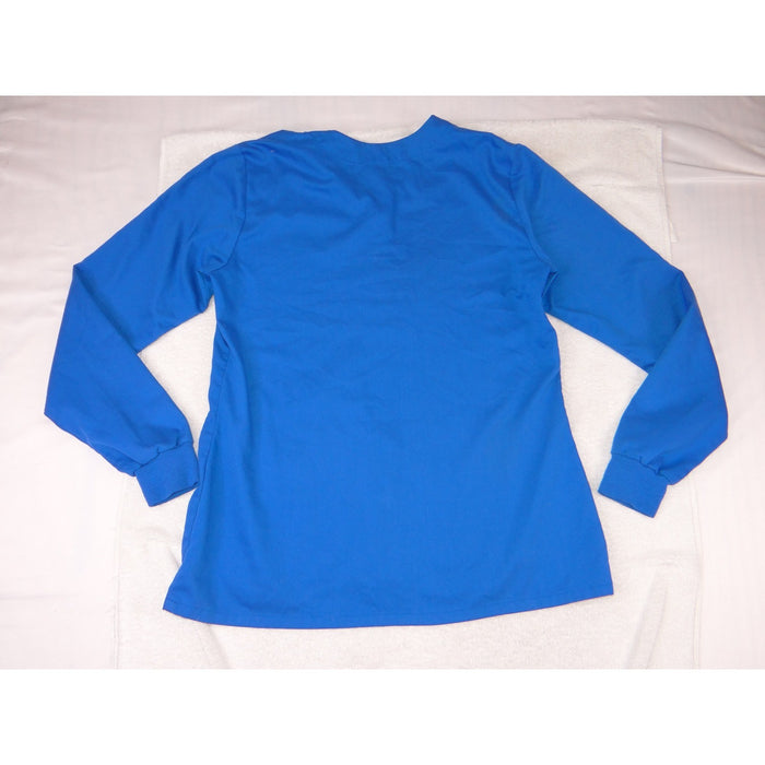 Greys Anatomy by Barco Womens Blue Button Front Scrub Jacket Long Sleeve M 39751