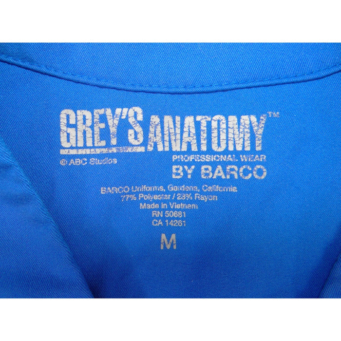 Greys Anatomy by Barco Womens Blue Button Front Scrub Jacket Long Sleeve M 39752