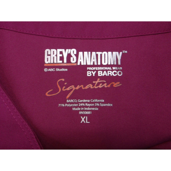 Greys Anatomy Signature by Barco Magenta V Neck Scrub Top Womens XL 34063