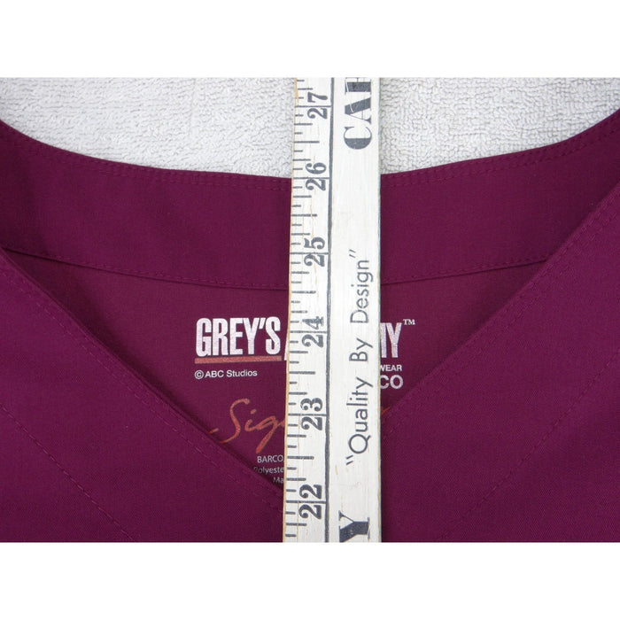 Greys Anatomy Signature by Barco Magenta V Neck Scrub Top Womens XL 34065