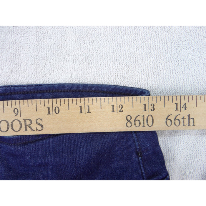 Guess Womens High Rise O Ring Zipper Skinny Jeans Dark Wash Blue Q0PA04R3N00 305