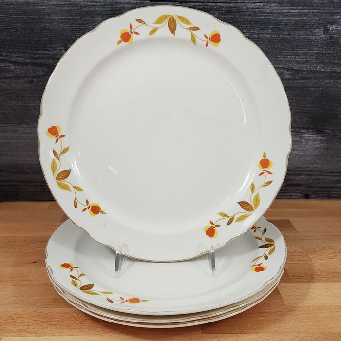 Hall Autumn Leaf Dinner Plate Set of 4 USA Floral Dinnerware Tableware 10"