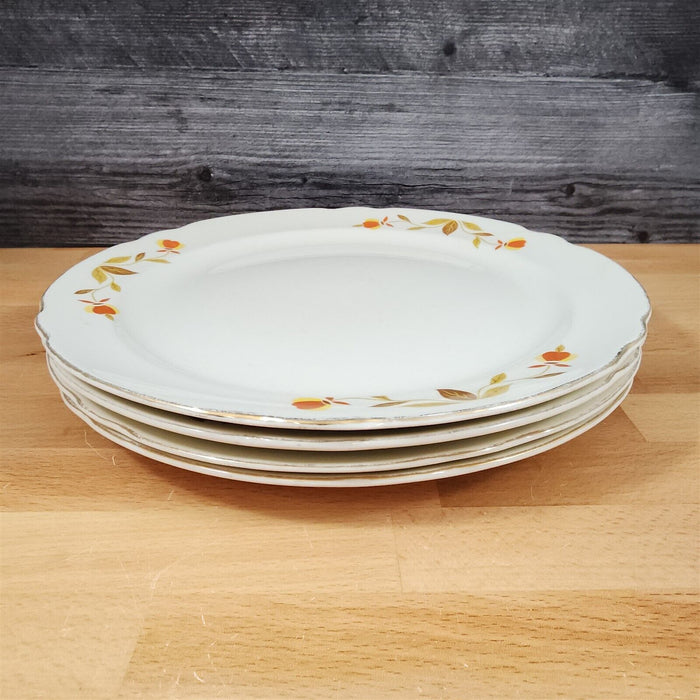 Hall Autumn Leaf Dinner Plate Set of 4 USA Floral Dinnerware Tableware 10"