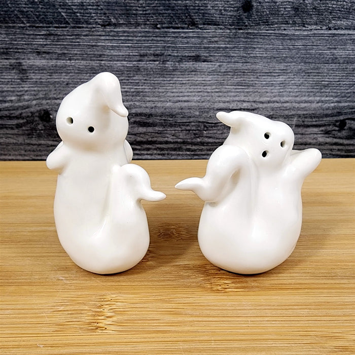 Halloween Ghost Salt Pepper Set Ceramic Pumpkin Fall Blue Sky Heather Goldminc
