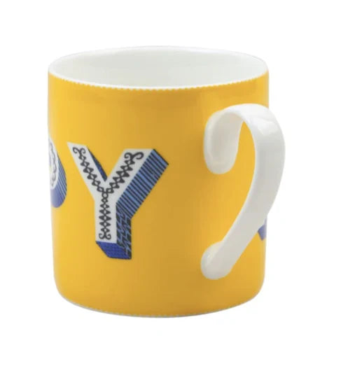 HAPPY MUG FINE PORCELAIN-YELLOW