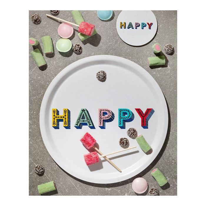 HAPPY ROUND TRAY MULTICOLOR