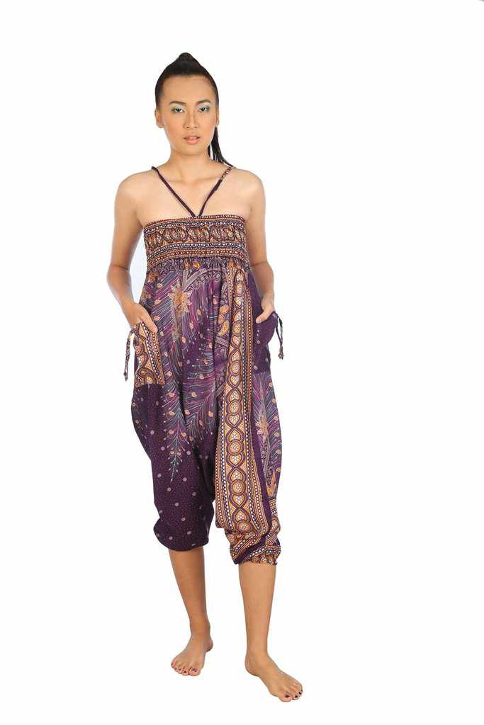 Harem Pants Peacock Print - Lannaclothesdesign Shop